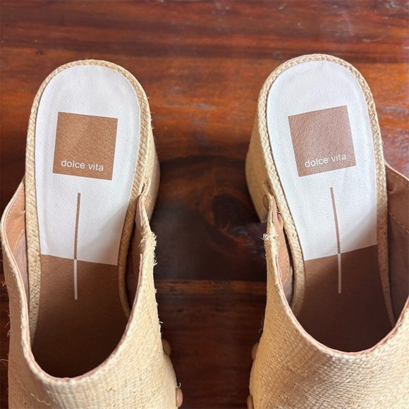 Dolce Vita Emol Platform Sandal Mules Beige Women's Size 8.5 - Picture 2 of 9